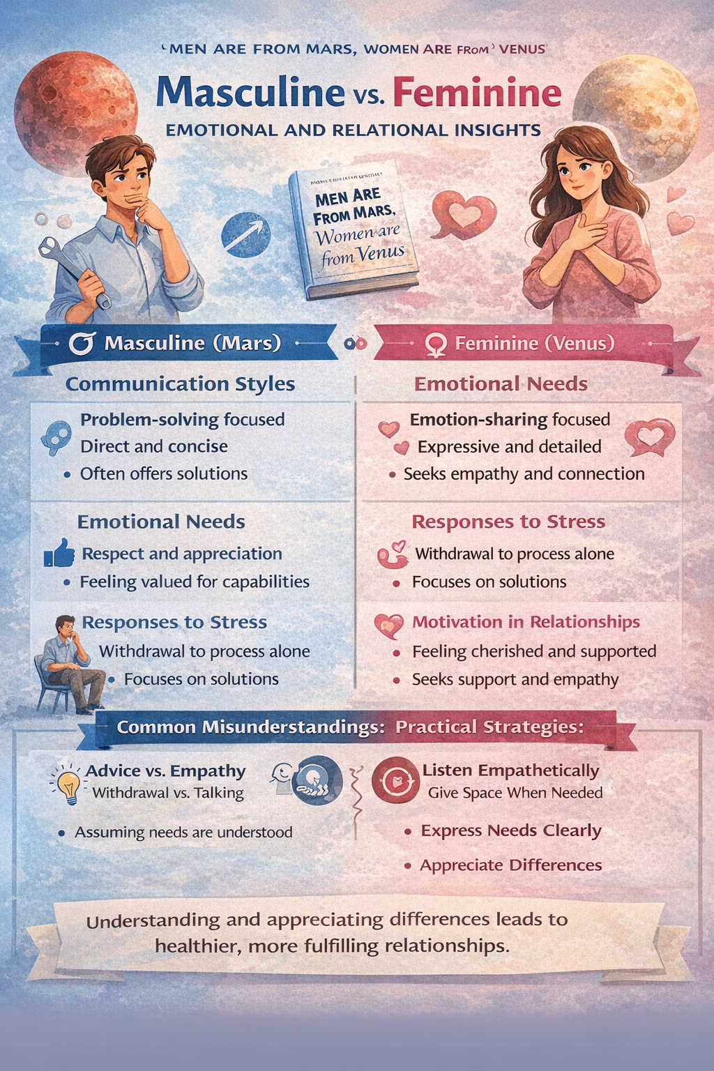 Masculine vs. Feminine: Insights from Men Are from Mars, Women Are from Venus