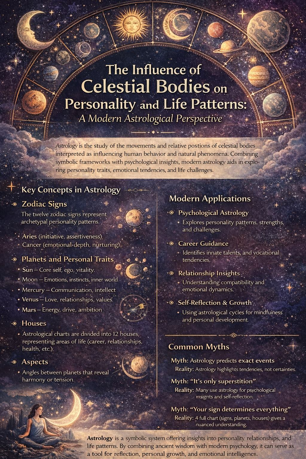 The Influence of Celestial Bodies on Personality and Life Patterns: A Modern Astrological Perspective