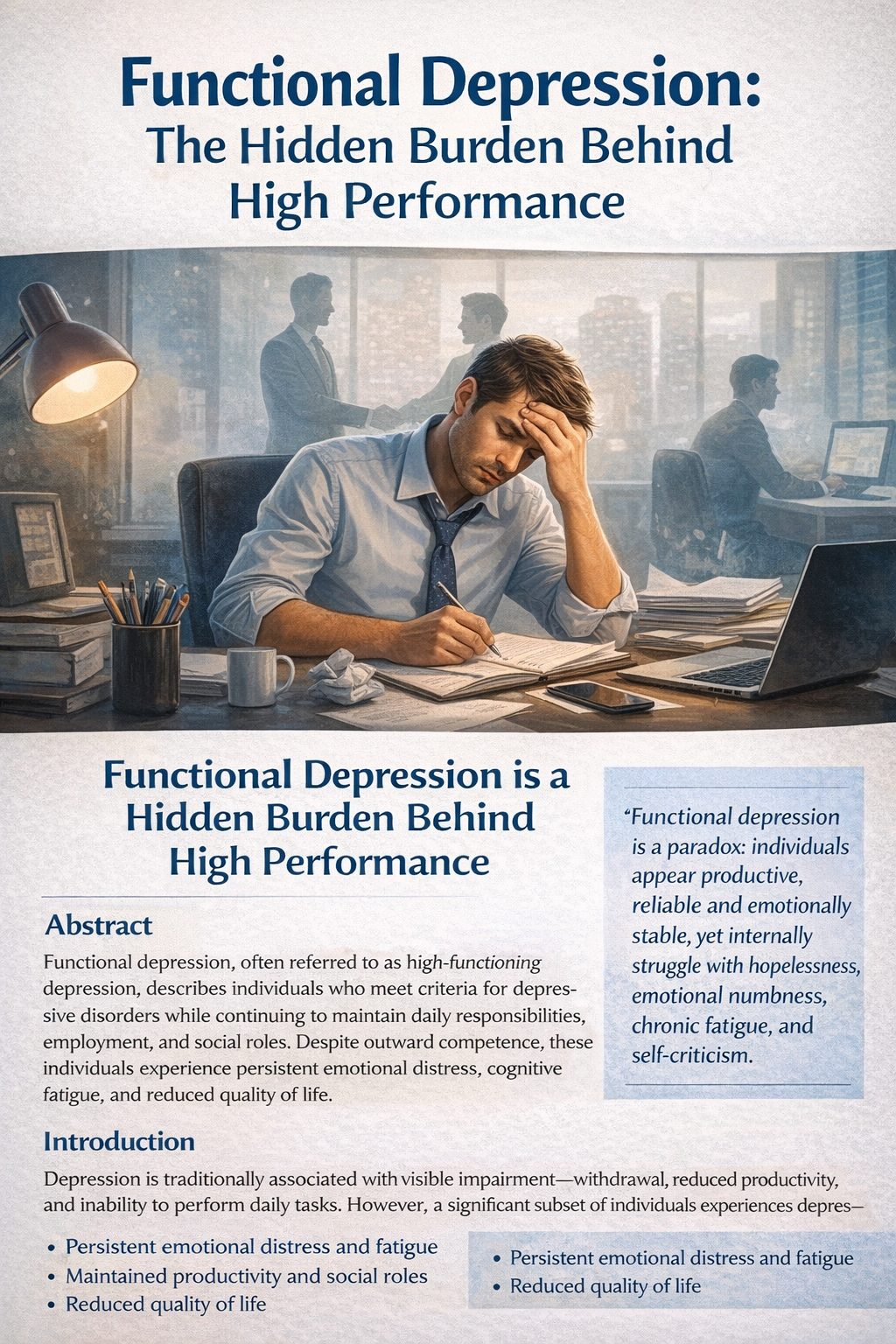 High-Functioning Depression: Symptoms, Myths, and Therapeutic Insights”